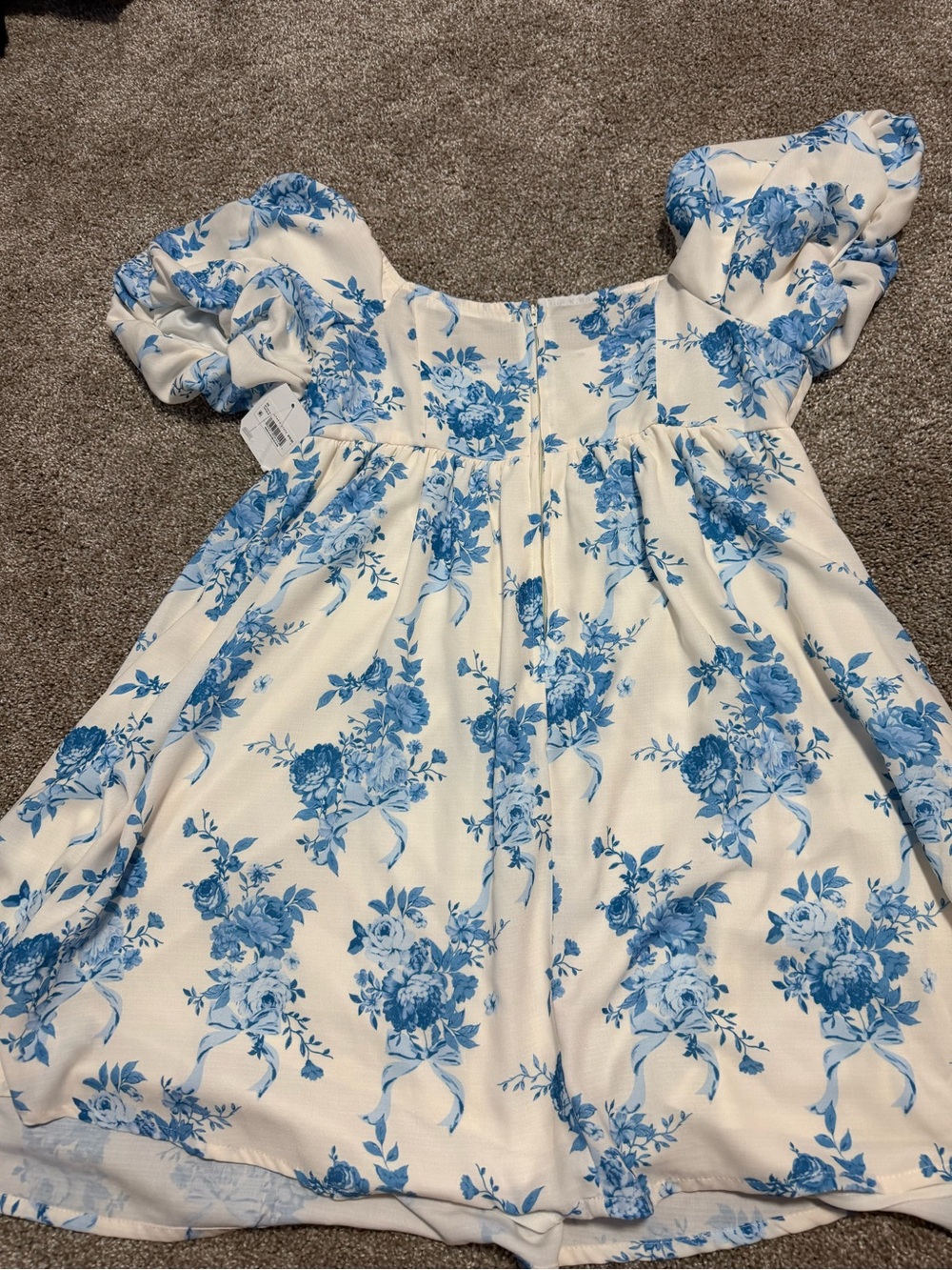 Altar'd State Cream Dress with Blue Floral Print